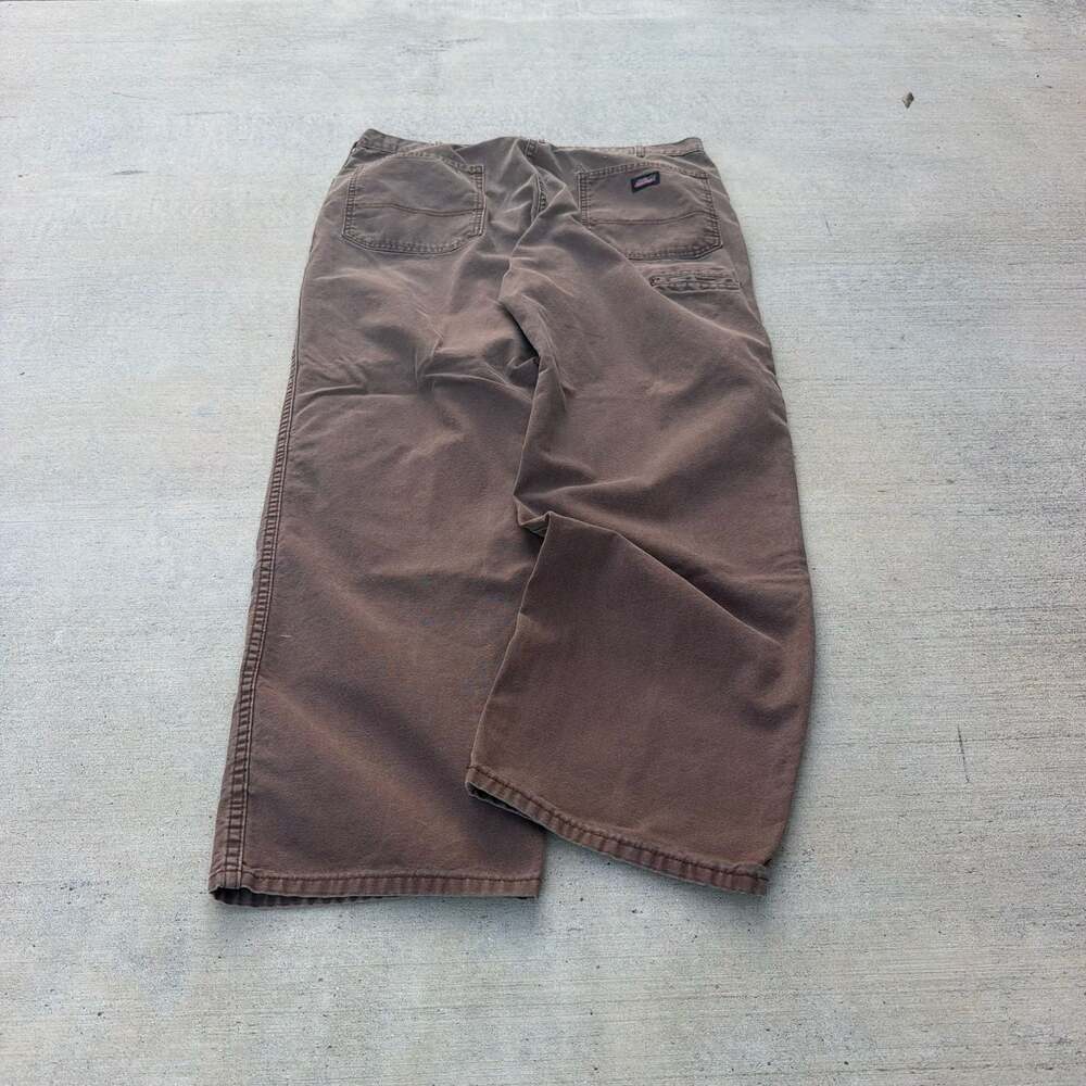 Dickies Brown Canvas Carpenter Workwear Utility Pants Size 38x32